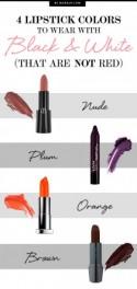 4 Lipstick Colors to Wear With Black & White (That Are NOT Red)