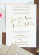 Gold Foil and Calligraphy Wedding Invitations