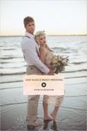 Lace And Gold Beach Wedding