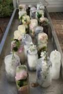 Use floral-infused ice blocks instead of bags of ice