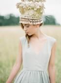Pale blue and gold elegant organic wedding inspiration