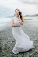Overcast Beach Wedding with Blues and Silver 