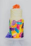 Adorable DIY Painted Watercolor Wedding Cake 