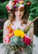 23 Textural Wedding Bouquets With Feathers 