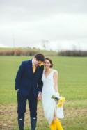 Priston Mill Charming Yellow & Navy Spring Country Barn Wedding