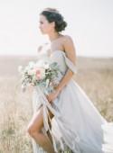 Outdoor Bridal Session in a Colored Wedding Gown - Wedding Sparrow 