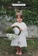 DIY Flower Girl Basket with Moss and Silk Flowers