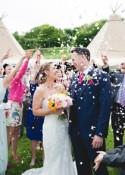 Happy & Bright Outdoor Tipi Yellow & Pink Wedding - Whimsical...