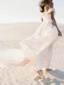 Blush Wedding Gown in the Sand Dunes - Wedding Sparrow 