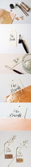 Modern Calligraphy Tutorial. Copper "Dipped" Wedding Place Name...