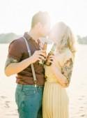 Picnic on the Beach Engagement Session - Wedding Sparrow 
