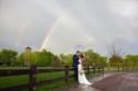 Epic double rainbow at a rainy Colorado wedding