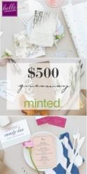 6 Days of Giveaways - Day 1: Win $500 in Wedding Products by Minted - Belle The Magazine