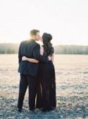 Formal Outdoor Engagement Session in a Black Gown - Wedding Sparrow 