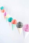 Cute DIY Ice Cream Garland Decor For Your Bridal Shower 