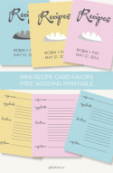 Foodie couples rejoice: DIY these recipe card favors (a free wedding printable)