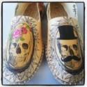 Creepy skull shoes for Halloween weddings and beyond