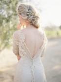 Lace Wedding Gown in Outdoor Bridal Session - Wedding Sparrow 