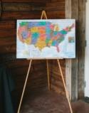 Remember your guests' travels with a push pin map guestbook