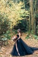 Woodland Nymph in a Black Wedding Dress
