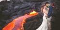 Adventurous Couple Takes Wedding Pics On Volcano With Molten Lava