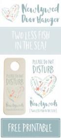 'Do Not Disturb The Newlyweds' Door Hanger Printable {FREE}