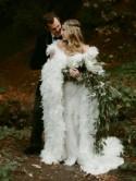 A Fairytale Forest Wedding with a Feather Cape