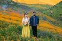 Colorful Super Bloom Engagement Session in a Poppy Field