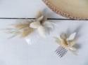 Dried flower hair clip hair slide bridal hair accessories pampas grass preserved ruscus wedding hair comb