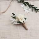 Buttonhole "Merite", boho wedding preserved flower accessory, flower brooch for groom, witness and groomsmen gift, dried and preserve flower