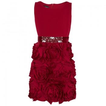 Hochzeit - Red Rose Ruffle Bottom Kleid
