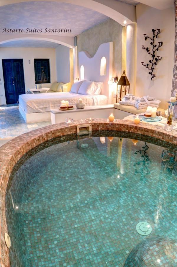 Hochzeit - Astarte Suites #Santorini #Greece #Honeymoon #bedroom #suite