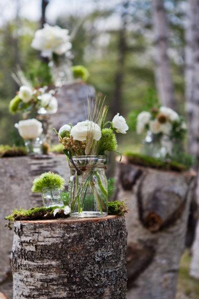 Свадьба - Woodland centerpieces