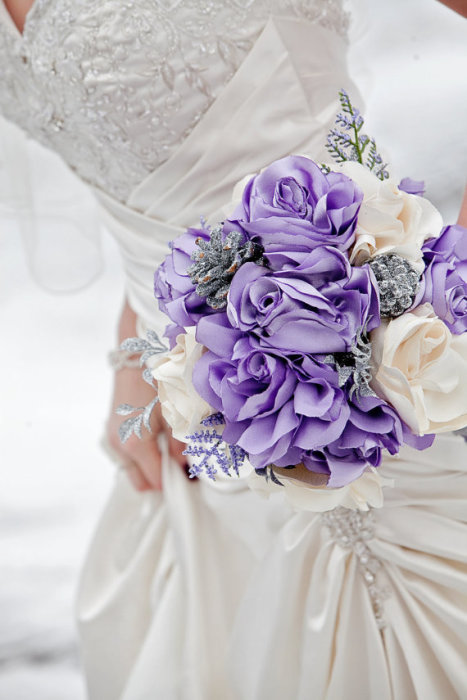 Mariage - luxurious satin flower bouquet keepsake