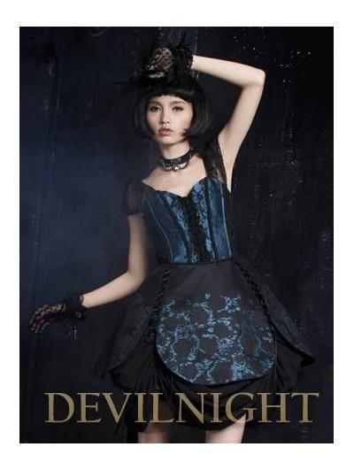 Mariage - Black and Blue Princess Gothic Party Dress