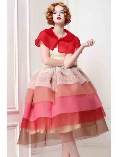 زفاف - Elegant 1950 Style Vintage Party Dress with Short Cloak