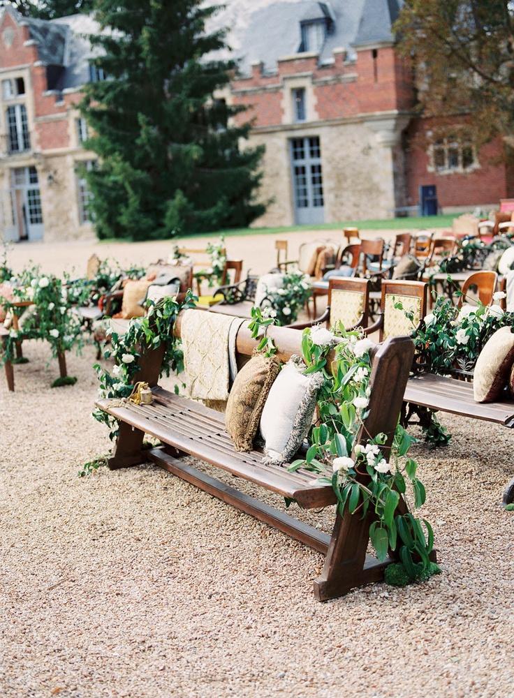 Wedding - Why It Works Wednesday: Natural Toned Lush Outdoor Ceremony Seating