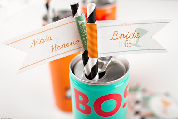 Mariage - Bachelorette Drink Flags { Do It Yourself } 
