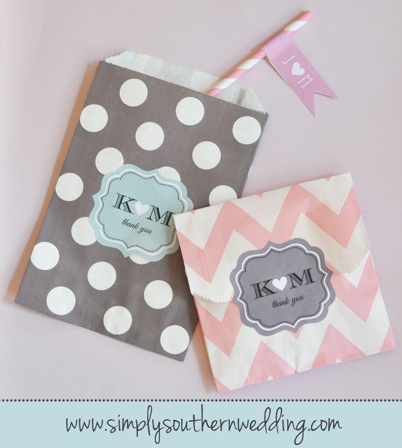 Свадьба - Now offering CHEVRON and DOTS paper favor bags! 