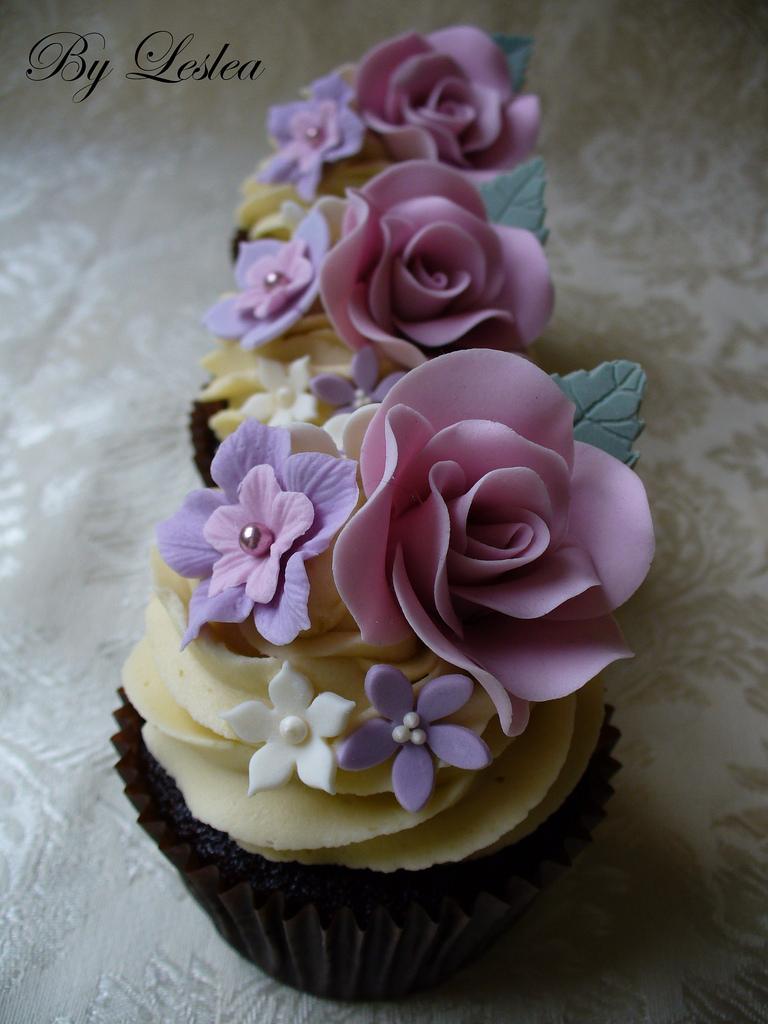 Mariage - Roses Cupcakes - Vintage style