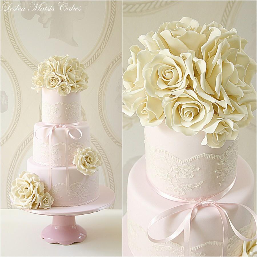 Mariage - Pink with cream roses