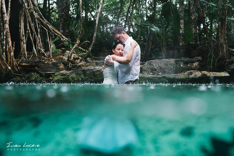 Hochzeit - Carlee Bryan-Cenote Azul Playa del Carmen-luckiephotography-1