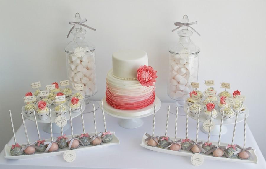 Wedding - coral dessert table
