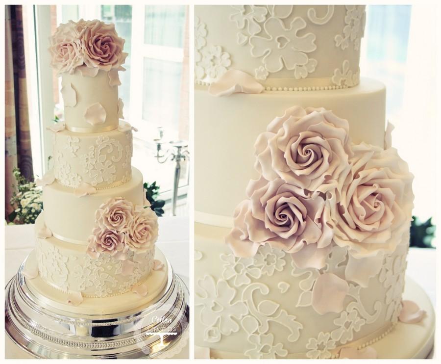 Wedding - Delicate Lace wedding cake