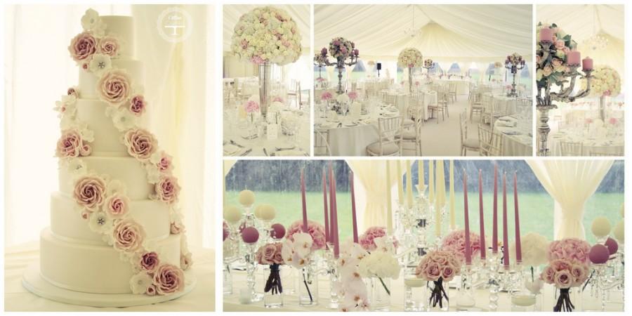 زفاف - Kate & Glynn - Falling Flowers wedding cake