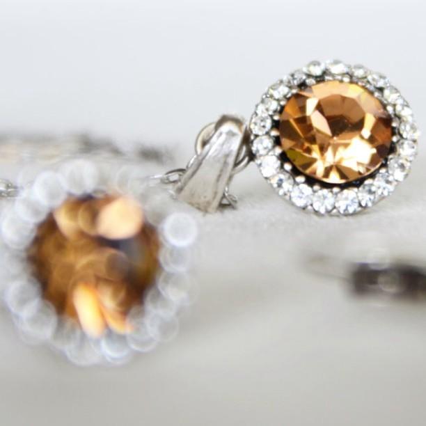 Hochzeit - Champagne Bridal & Bridesmaids Jewelry Set