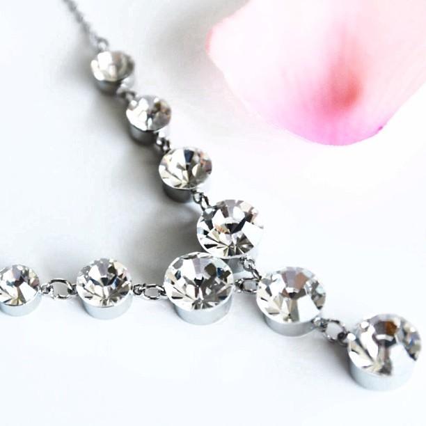 Свадьба - Bridal Swarovski Dangle Earrings & Necklace