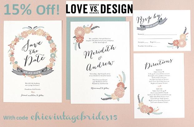 Hochzeit - 15% Off Love vs Design Wedding Stationery