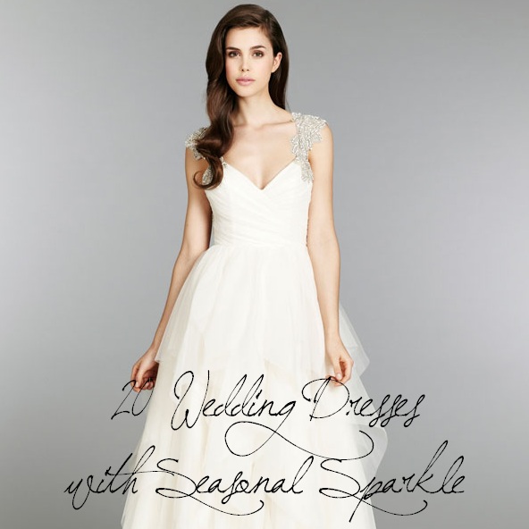 Hochzeit - 20 Gorgeous Wedding Dresses with Sparkle for the Season!