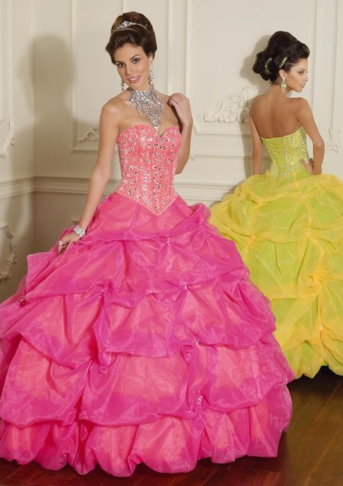 Hochzeit - Pink Beaded Organza Sweetheart Quinceanera Dress